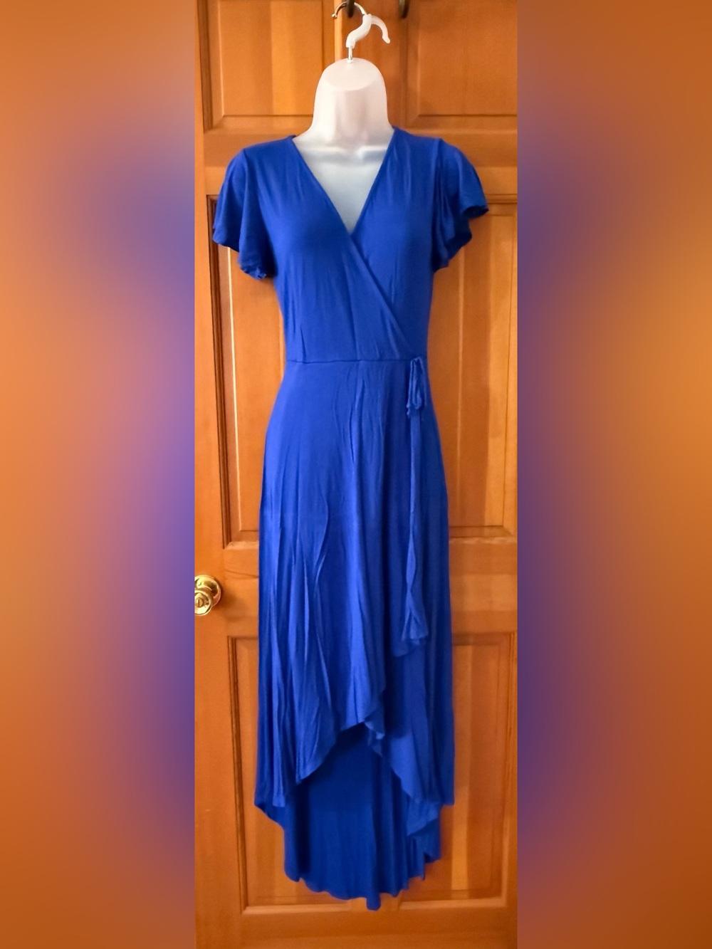 Rolla Coster Royal Blue High-Low Wrap Maxi Dress